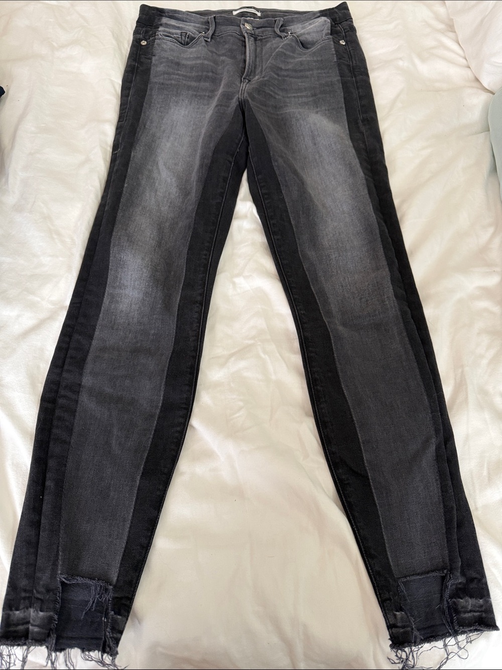 Good American Women's Skinny Two-Tone Black & Gray Jeans